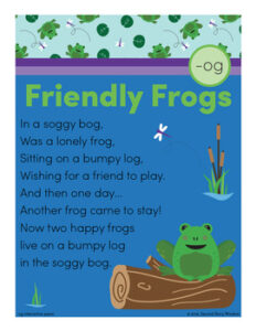 Friendly Frogs - og Word Family Poem of the Week - Short Vowel O ...