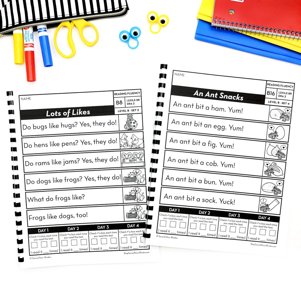 Decodable Passages Reading Fluency And Sight Word Practice Level B Set ...